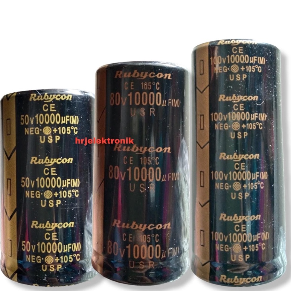 Grosir elco Rubycon HITAM  50v 80v 100v 10000uF INA