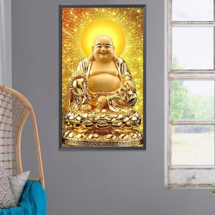 HOT SALE 5D DIAMOND PAINTING FULL DRILL, 40X70, BUDDHA MAITREYA, READY TERLARIS