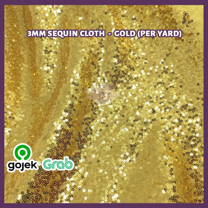 HOT SALE KAIN BACKDROP TAPLAK MEJA 3MM SEQUIN CLOTH - GOLD TERBARU