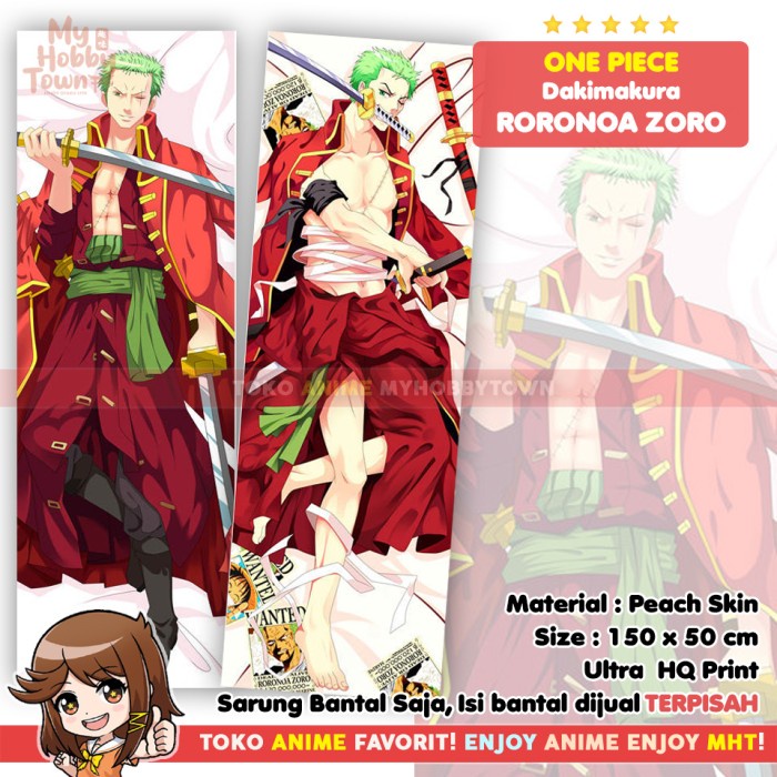 MUST HAVE SARUNG BANTAL ANIME DAKIMAKURA ONE PIECE : RORONOA ZORO TERMURAH
