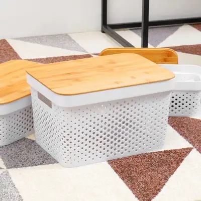 INFORMA STORAGE BOX NATURAL LID Ukuran L Kotak Penyimpanan Dengan Penutup Kayu