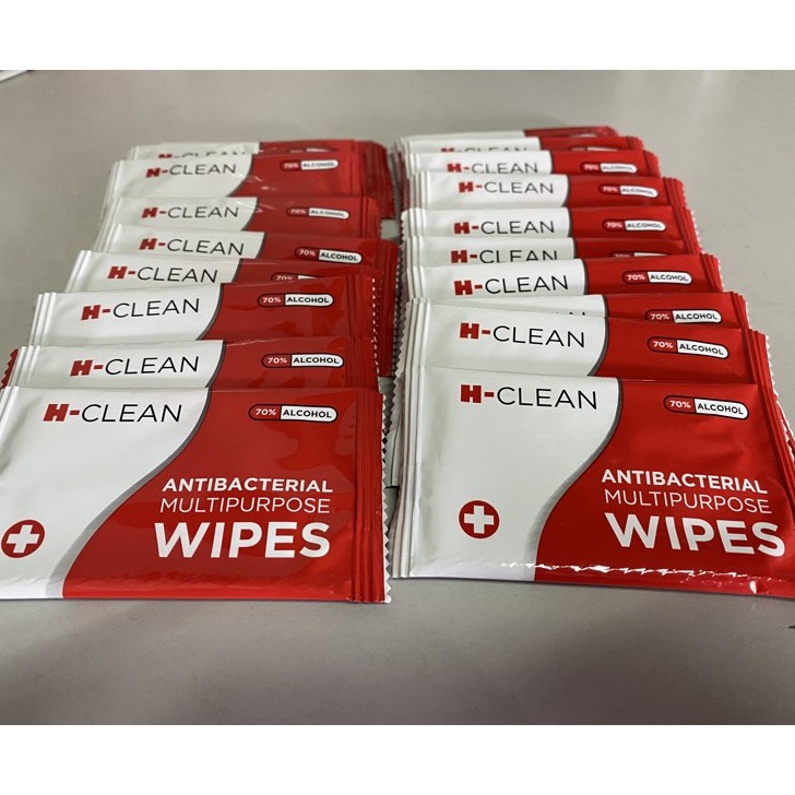 ✴Buruan Beli➷ 7YJC9 Alcohol wipes H-CLEAN 70% isopropyl antiseptik tisu basah sachet 20pcs I33 Best 