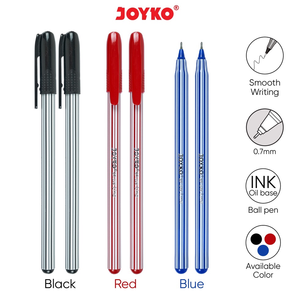 

Terbaru 3.3 Ball Pen Pulpen Pena Joyko BP-249 1 Box 12 Pcs Lino 0.7 mm