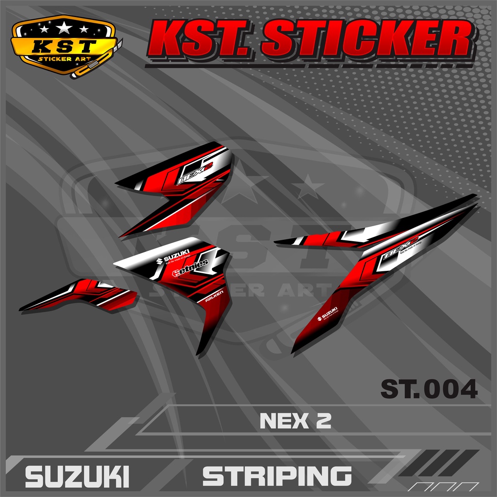 Striping Nex 2 - Stiker Striping Suzuki Nex 2 Desain Racing. ST 004