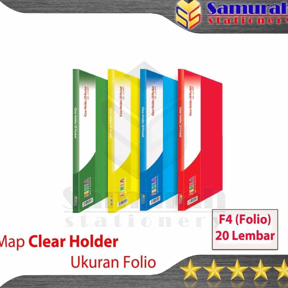 

STAR Map Clear Holder 20 Pocket Polos Folio Jenia / Album Plastik isi 20 lembar Kantong Bening / Map Katalog List Harga