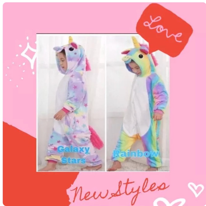 Kostum Anak Unicorn Kostum Cosplay Unicorn Kostum Onesie Unicorn Piyam