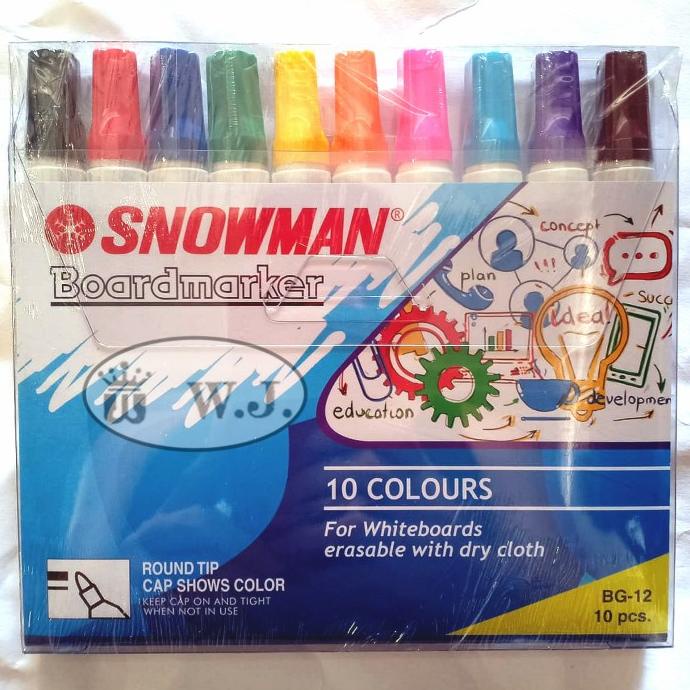 

_^_^_^] Spidol Snowman Whiteboard Set 10 Warna.