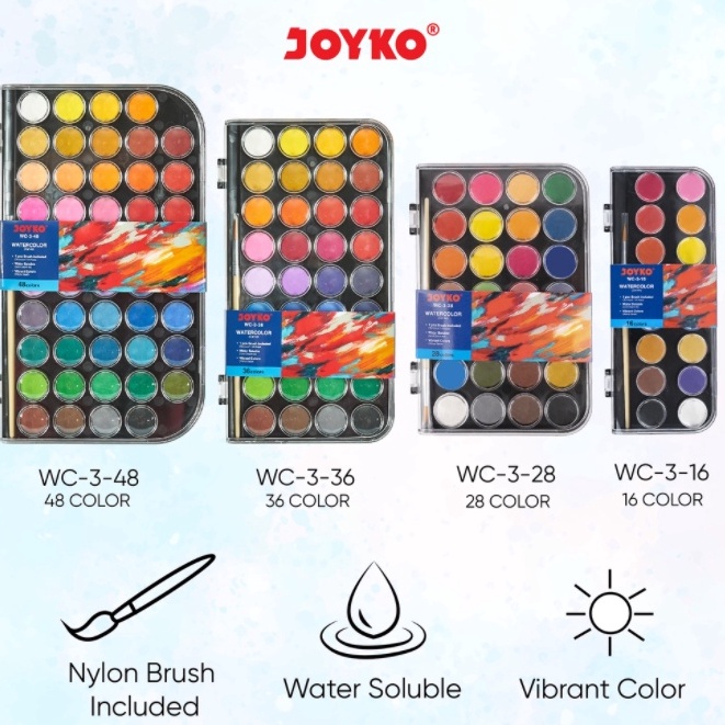 

Watercolor Set Cat Air Joyko WC-3 16 warna 56