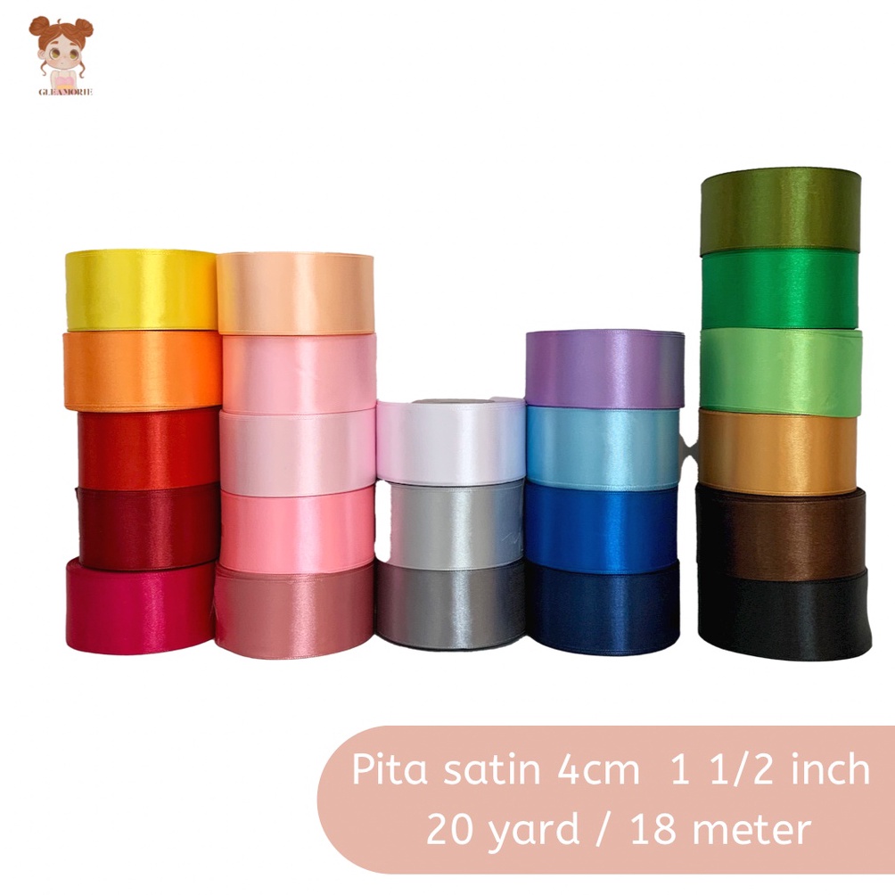 

KU39 pita satin 4 cm 1 1/2 inch per roll 20 yard 18,5 meter Terkini