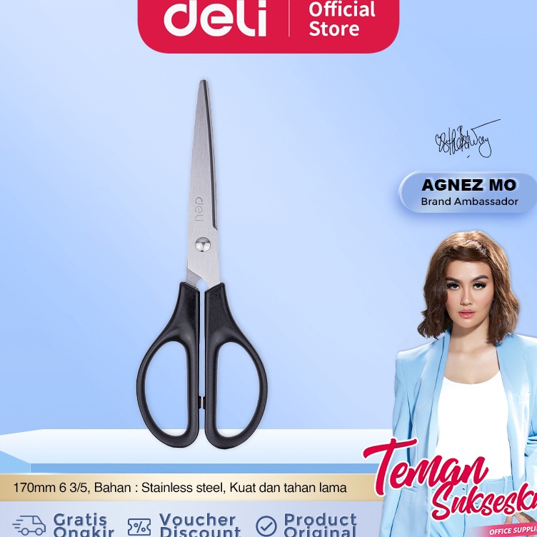 

Terkini RPN7N Deli Gunting PP, stainless steel 170mm gagang simetris, ujung runcing E0603 C73 ✢Ready