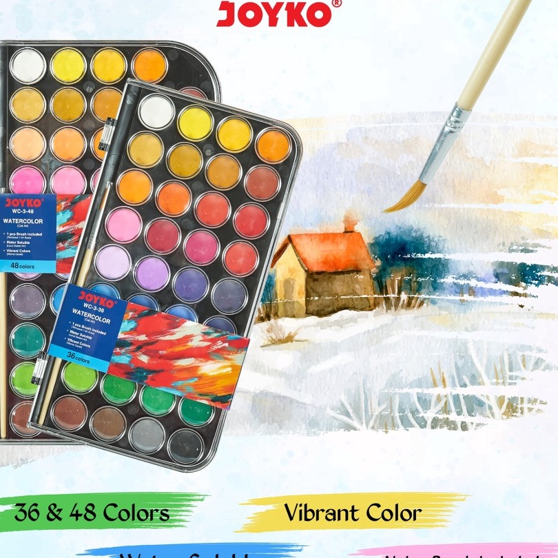 

Stok Banyak➩ LSWNA Joyko Watercolor Set 36 / 48 - Cat Air Joyko Set 36 / 48 Warna (WC-3-36 / WC-3-48) D79 Terlaris