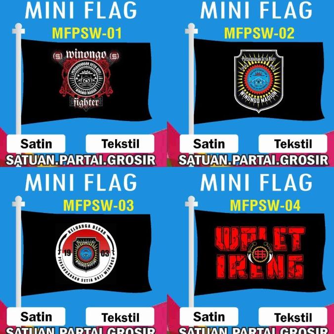 ```````] MINI FLAG PERSAUDARAAN SETIA HATI WINONGO/BENDERA PSHW MADIUN/BENDERA