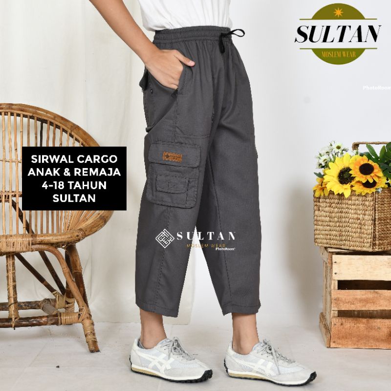 Celana Sirwal Anak Cargo Usia 4 5 6 7 8 9 10 11 12 13 14 15 16 17 18  untuk Anak & Remaja Laki Laki 
