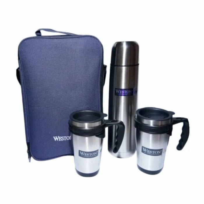 Grand Thermo Set Weston ( Termos 1 Lt + 2 Pcs Mug Stainless 420 mL )
