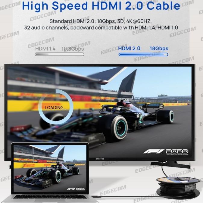 Kabel Hdmi Fo Fiber Optic V2.0 4K 50 Meter Bafo