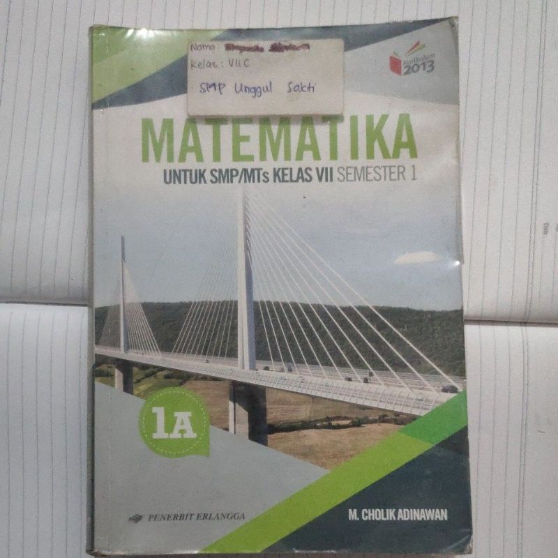 

Buku BEKAS Matematika kelas 7 penerbit Erlangga