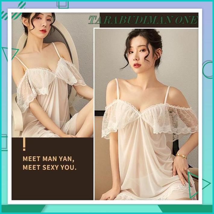 (COD) SEXY LINGEREI JUMBO SET BAJU TIDUR WANITA SLING RENDA UKURAN BESAR PIYAMA A505 BEST SELLER !!