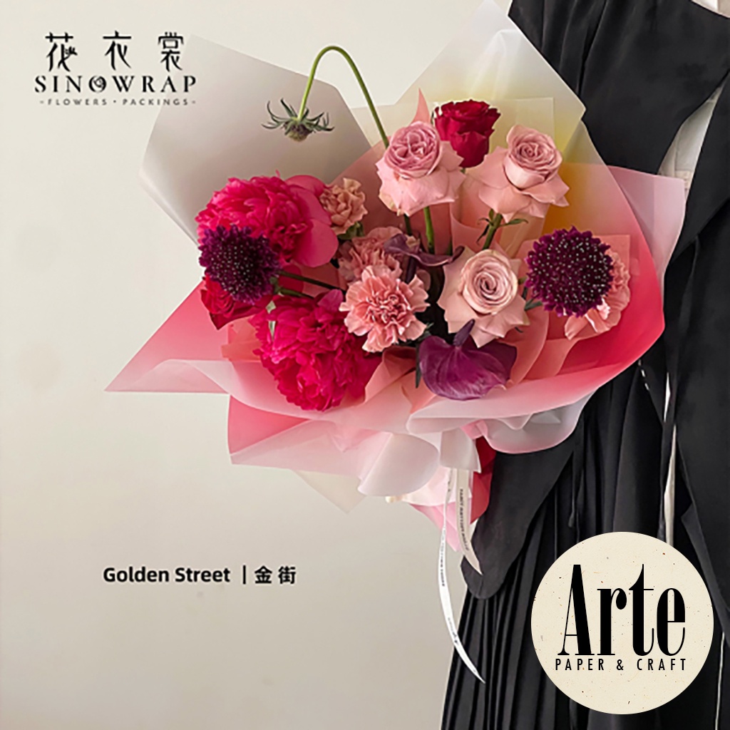 

RB 20 Lembar Cellophane Candy Gradient Glossy Sinowrap Ori Kertas Buket Bunga Korean Waterproof