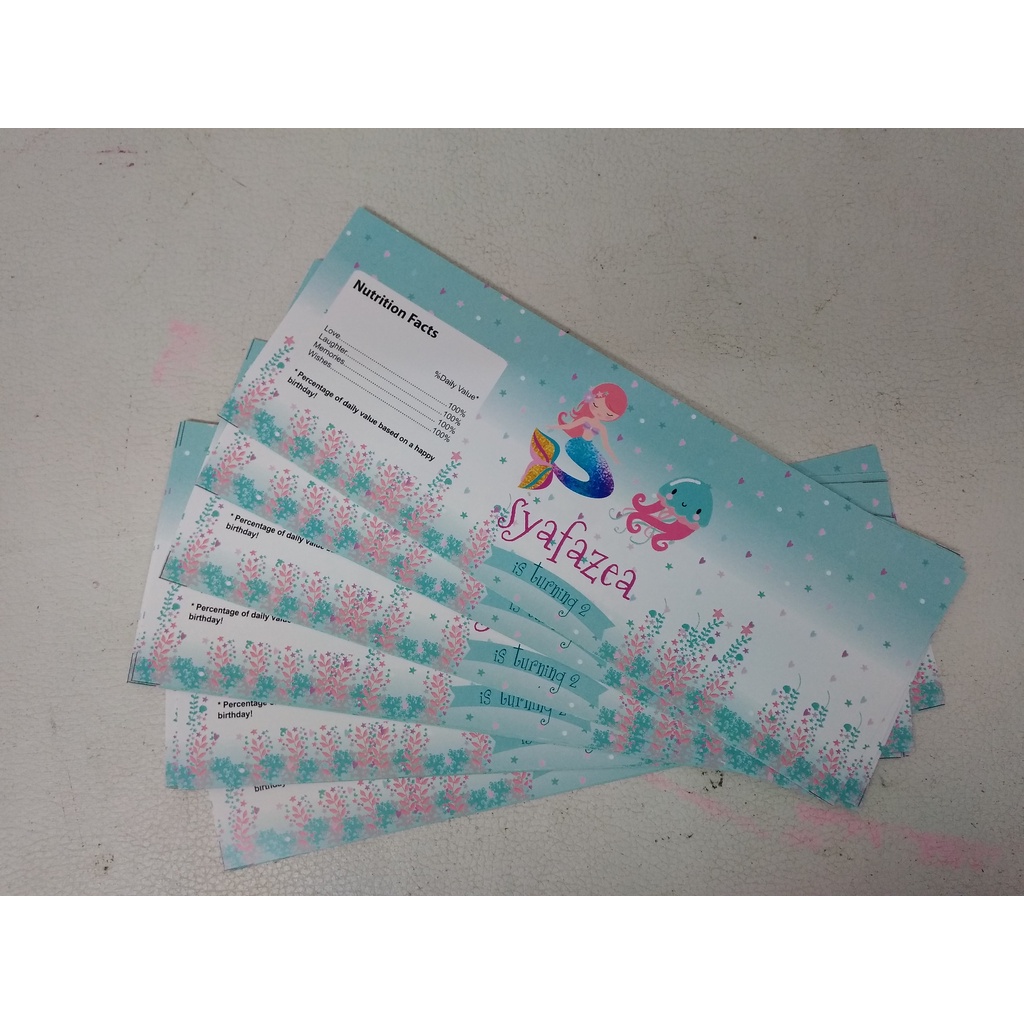 label susu botol mermaid / label minuman mermaid / label susu botol custom mermaid