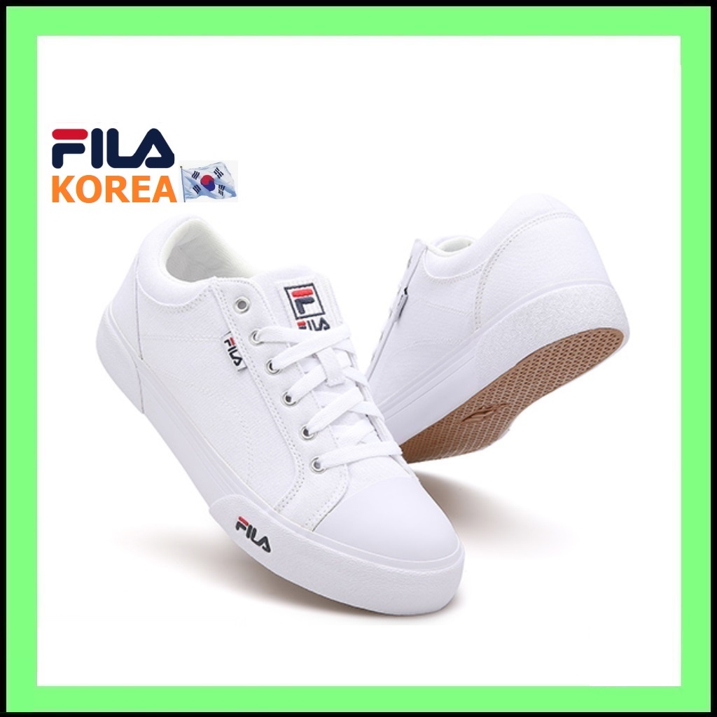ↂ✾[FILA Korea ✈ COMO _100/putih] Sepatu Kets Wanita Pria Sneaker Court Kanvas