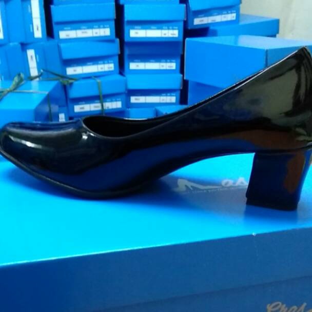 Murah_Meriah SEPATU PDH POLWAN || KOWAD || SEPATU DINAS  5cm bulat /02B MKE