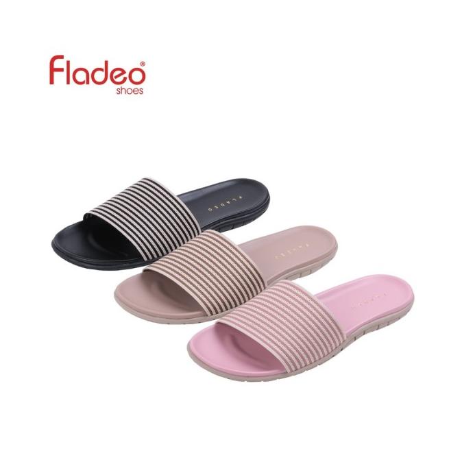 Fladeo K21/LDS443-1SH/Sandal Teplek Slide Wanita [ Flat Slippers ]