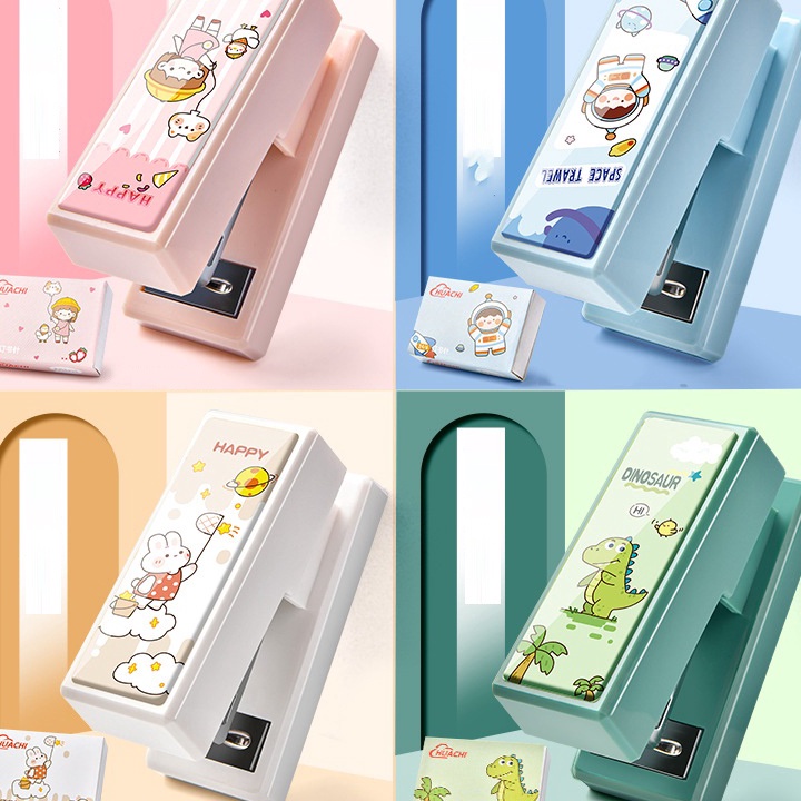 

➙Dijual AWE8A STAPLER MINI PORTABEL MOTIF LUCU / STAPLES KECIL LUCU IMUT FS Q53 ✭Model Baru