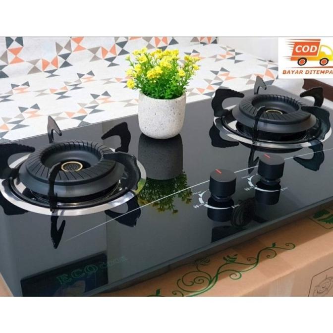 Kompor Gas Kaca Tanam 2 Tungku Eco Cook Ec2-21-Black Edition Nadyaoktaa92