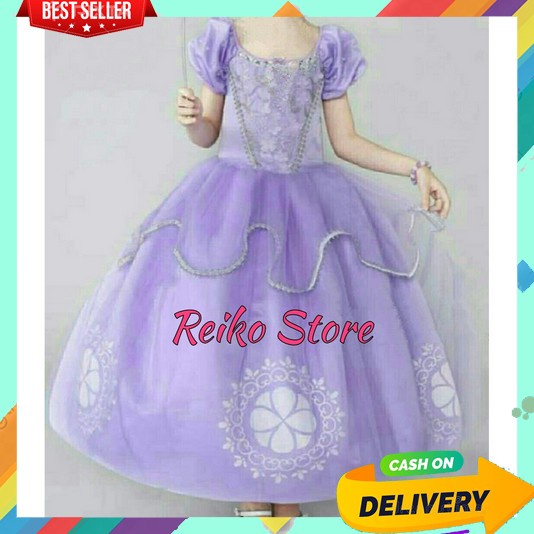 Dress Anak Perempuan 3 4 Tahun 2 5 6 1 7 8 Cewek Umur 9 12 Thn  Minidress Costum Disney Elsa Viral P