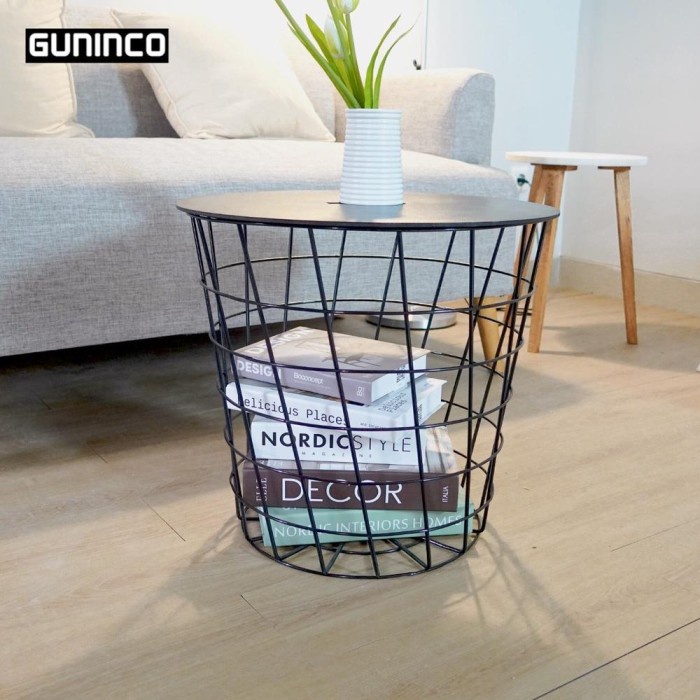 Best Seller Guninco Meja Topaz Letta Nakas Jumbo Bulat Besi Kayu Minimalis