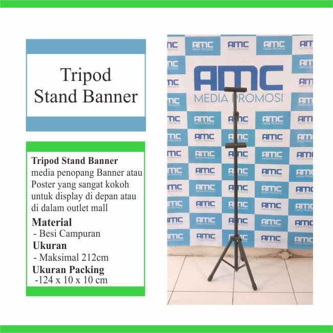 

Bestseller Tripod Banner Stand 2 Sisi - Hitam / Rangka Tripod Banner