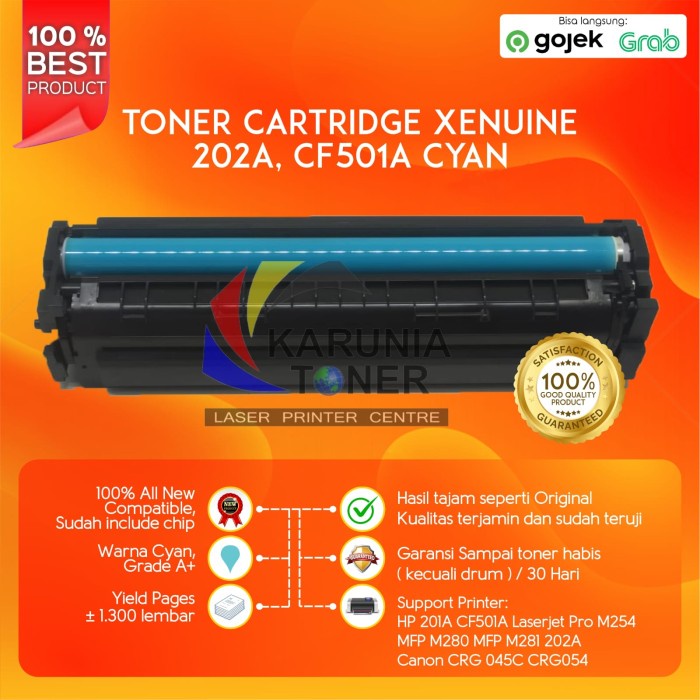 Cartridge Compatible Toner For HP CF501A 202 A. CYAN