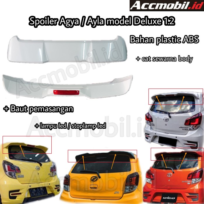 Spoiler Agya Ayla Axia Wo Model Deluxe 1.2 Plastik Abs