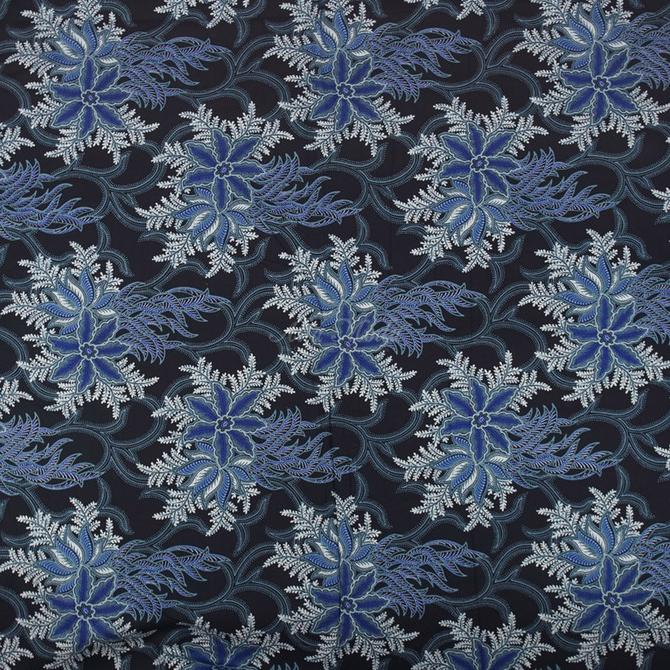 Katun Batik Hitam Motif Ferns Midnight Blue (Alta Moda)*