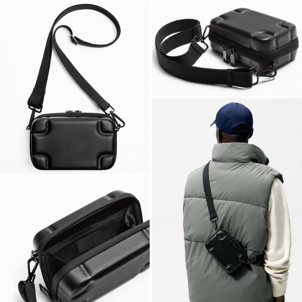SEN719 Tas Selempang Zara Man Bag Pria Mini Soft Rigid Crossbody Minaudiere Mobile Phone Bag Origina