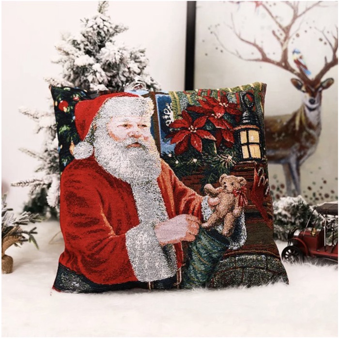 Terlaris Sarung Bantal Sofa / Kursi 50X50Cm - Motif Dekorasi Natal - Christmas