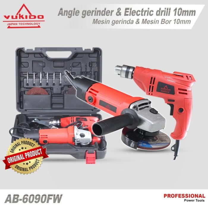 Yukido Paket Mesin Bor + Mesin Gerinda Koper Free Aksesoris Mata Bor