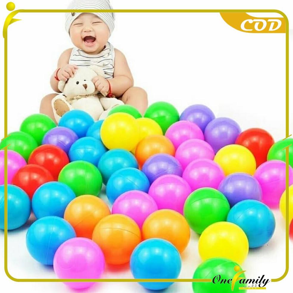 Viral One-M28 Mainan Mandi Bola Plastik Warna Warni Sni Isi 50Pcs Untuk Tenda Keranjang Mandi / Kola