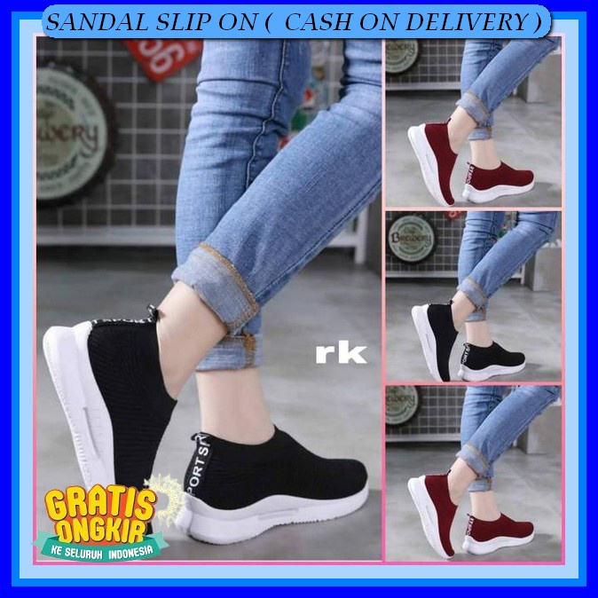 Sepatu Kets Wanita Import Original 100% Tanpa Tali Sandal Slop Anak Perempuan Dewasa Nyaman Dipakai 