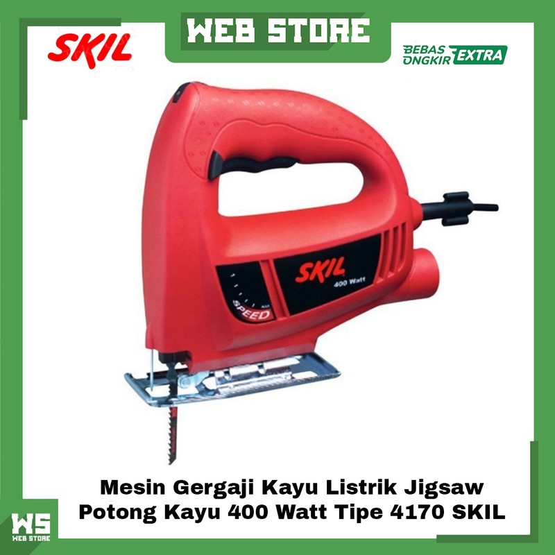 Mesin Gergaji Kayu Listrik Jigsaw Potong Kayu 400 Watt Tipe 4170 SKIL