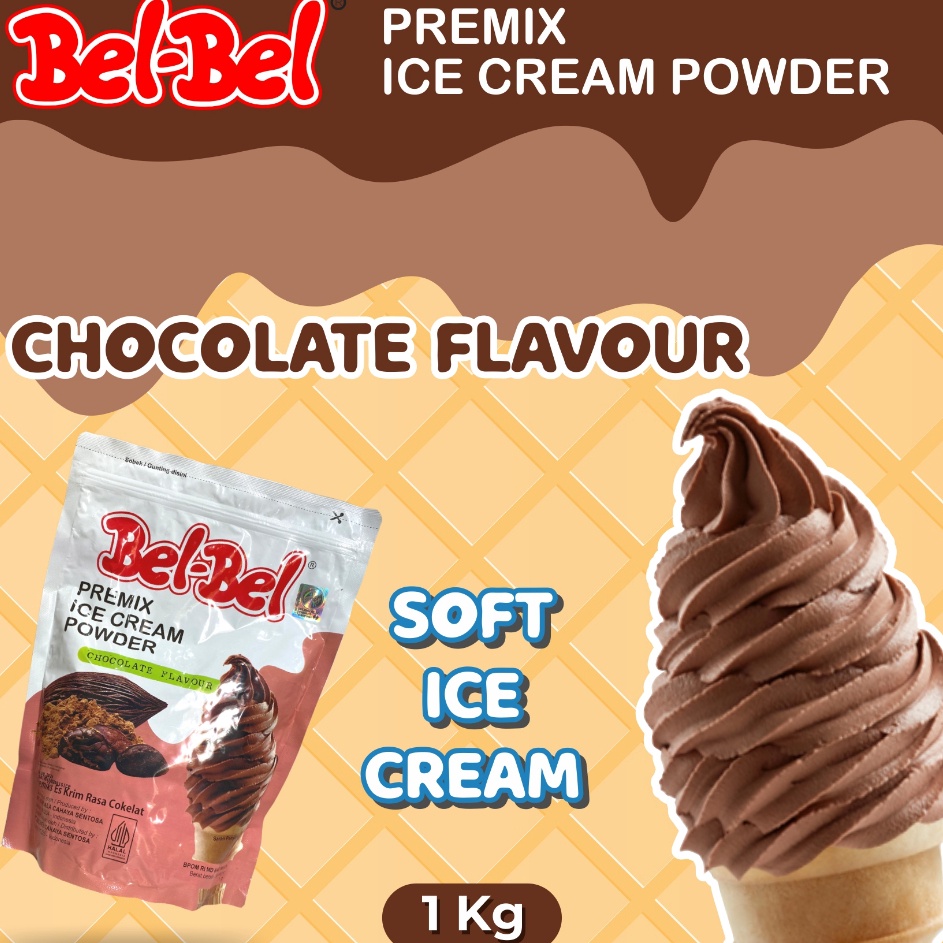 

ZXMJ7462 Free Ongkir/ Soft Ice Cream Powder Premix Belbel Rasa Cokelat Kemasan 1 Kg | Halal | BPOM