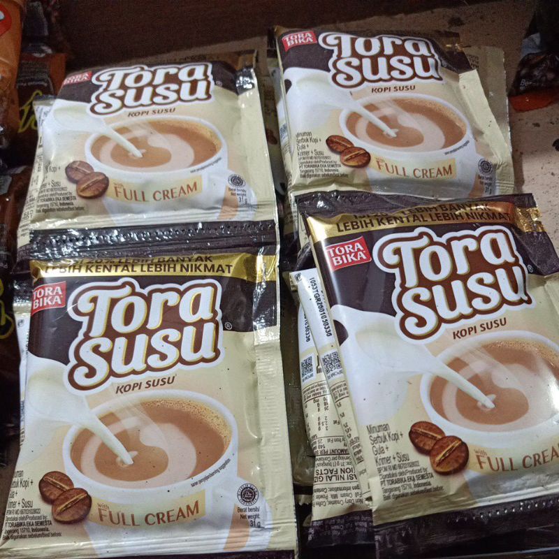 

Kopi Bubuk Tora Bika Tora Susu full cream renceng 31g isi 10