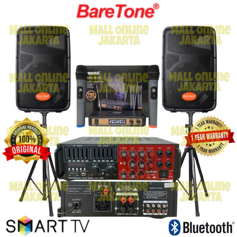 Paket karaoke Baretone 8 inch Original sound system rumah indoor outdoor