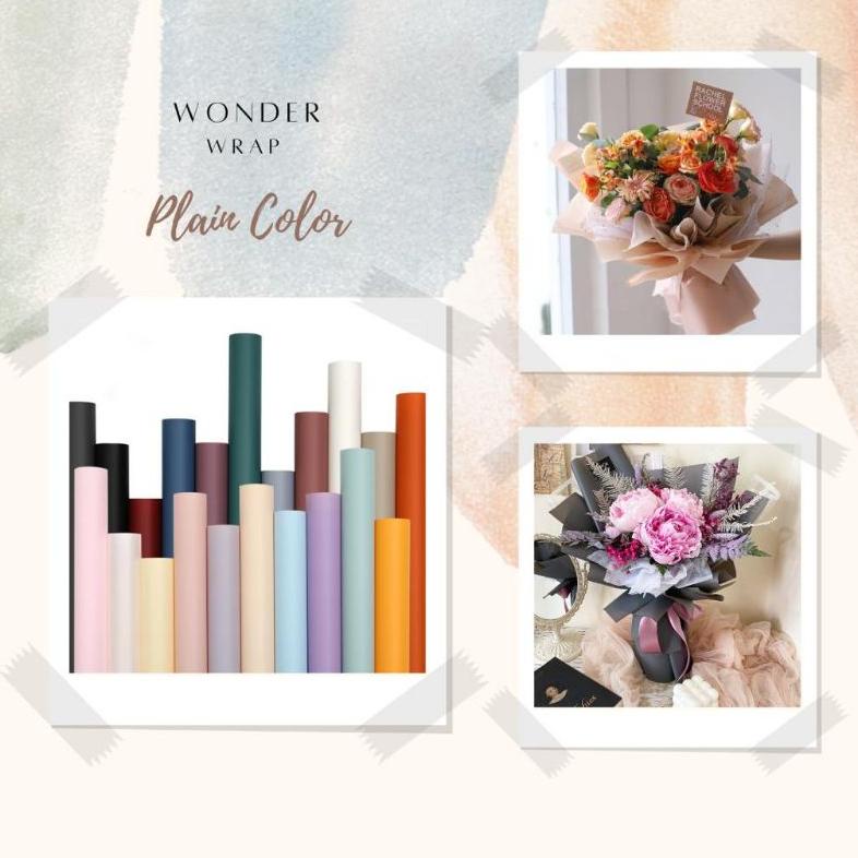 

Special - 20 LEMBAR Flower Wrapping Paper Kertas Buket Bunga Polos Korea Cellophane Waterproof untuk Hand Bouquet ..