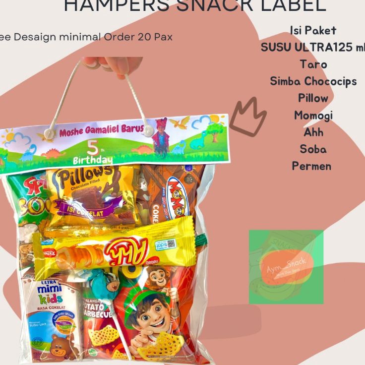 

GPRN0935 Ready Stok HAMPERS ULANG TAHUN LABEL KARAKTER CUSTOM PAKET ULANG TAHUN LABEL PAKET SNACK ULTAH LABEL MURAH