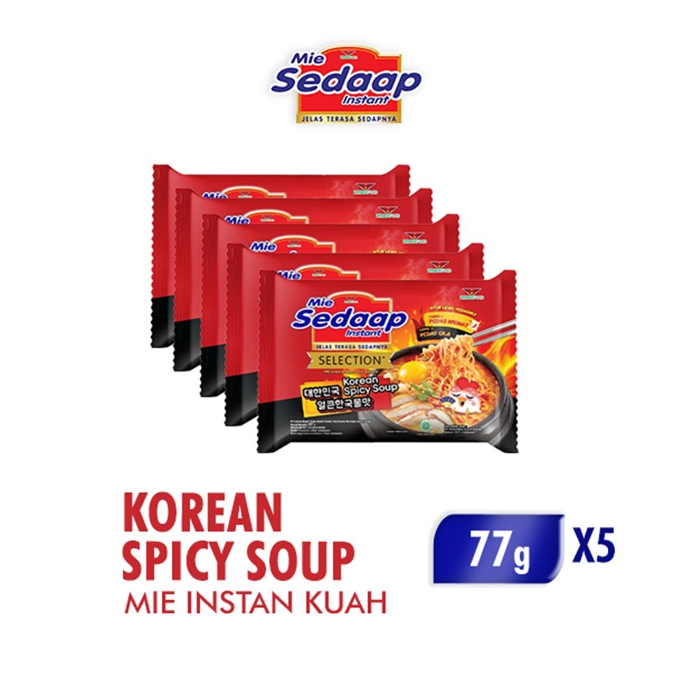 

Code4k4Jy Sedaap Mie Instan Korean Spicy Soup Bag 77gr x5