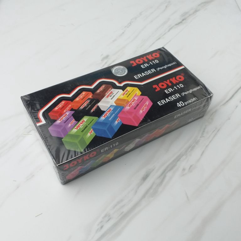 

Terlaku... 1 Box/ 40 pcs Penghapus Joyko ER-110 Kotak Kecil Warna-warni Setip Eraser 03D