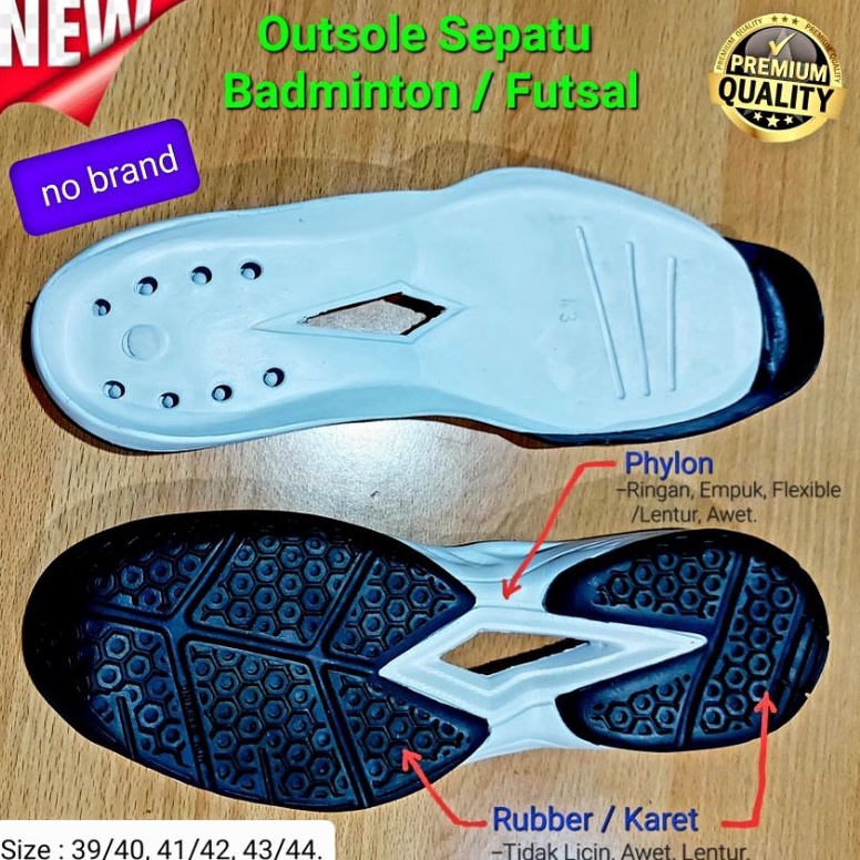 Murah Meriah Outsole Sepatu Badminton polos (Phylon + Rubber/Karet) ZNA