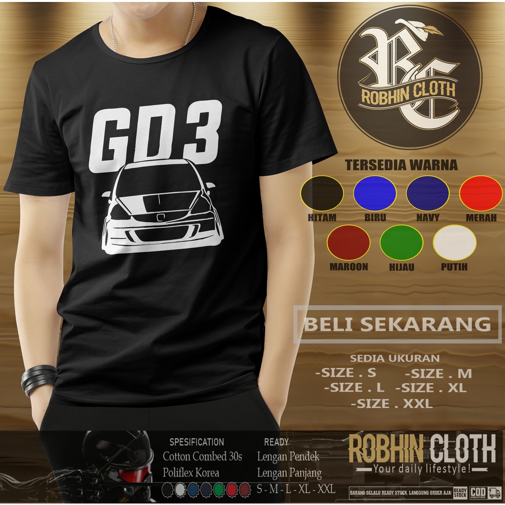 Kaos Mobil Honda Jazz GD3 Siluet Baju Otomotif