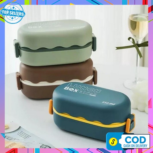Kotak Makan Lunch Box 1 Set Lengkap Murah Anak Bekel Suami Kerja 1Set Tempatmakan Jumbo Laki Lunchbo